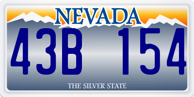 NV license plate 43B154