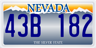 NV license plate 43B182