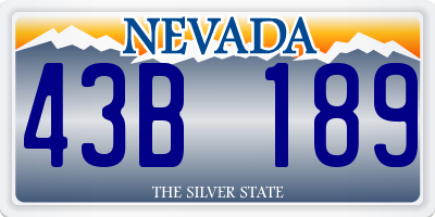NV license plate 43B189