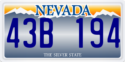NV license plate 43B194