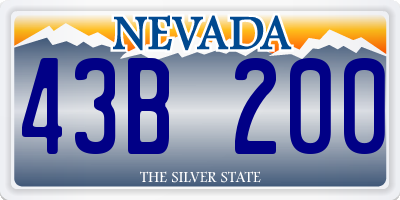 NV license plate 43B200
