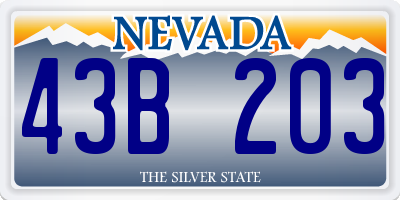 NV license plate 43B203