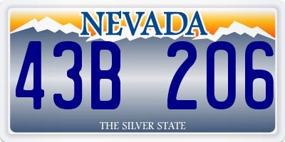 NV license plate 43B206