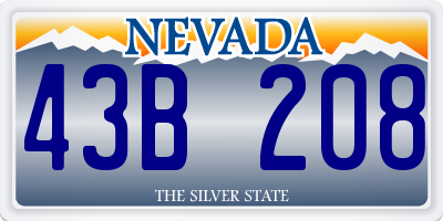 NV license plate 43B208