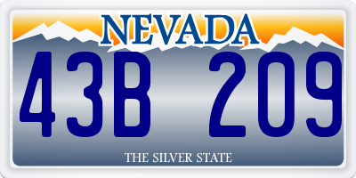 NV license plate 43B209