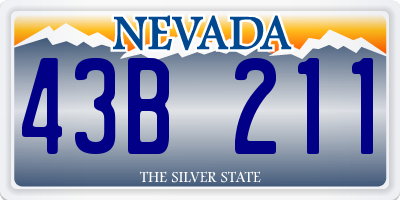 NV license plate 43B211