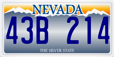 NV license plate 43B214