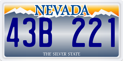 NV license plate 43B221
