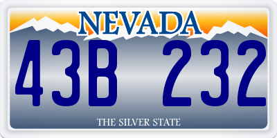 NV license plate 43B232