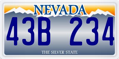 NV license plate 43B234