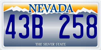 NV license plate 43B258