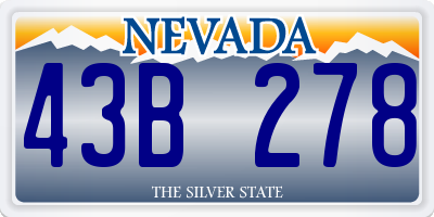 NV license plate 43B278