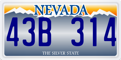 NV license plate 43B314