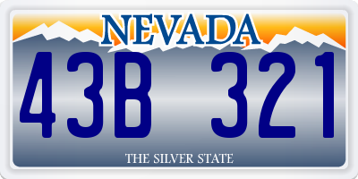 NV license plate 43B321