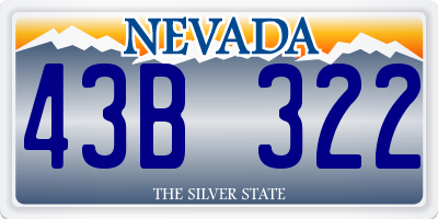 NV license plate 43B322