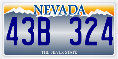 NV license plate 43B324