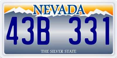 NV license plate 43B331