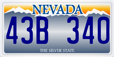 NV license plate 43B340