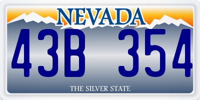NV license plate 43B354