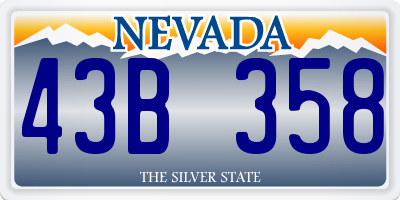 NV license plate 43B358