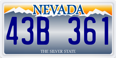 NV license plate 43B361