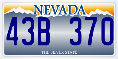 NV license plate 43B370