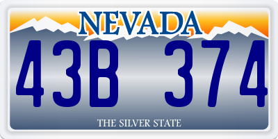 NV license plate 43B374