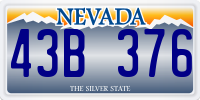 NV license plate 43B376