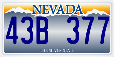 NV license plate 43B377