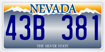 NV license plate 43B381