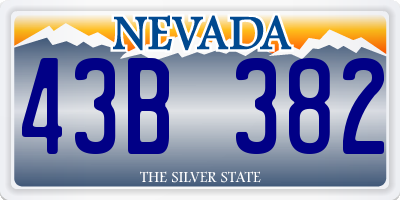 NV license plate 43B382
