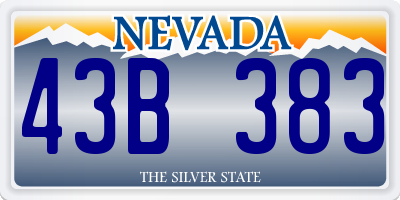 NV license plate 43B383