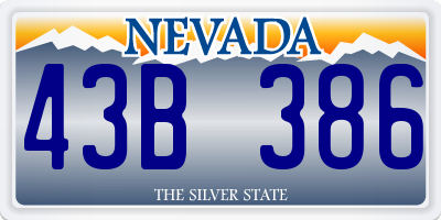 NV license plate 43B386