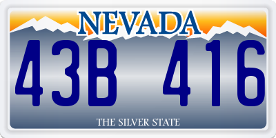 NV license plate 43B416