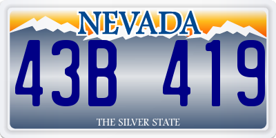 NV license plate 43B419