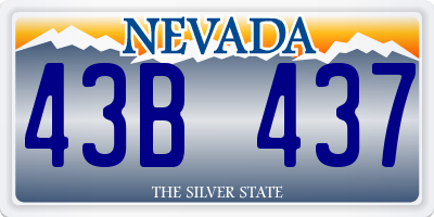 NV license plate 43B437