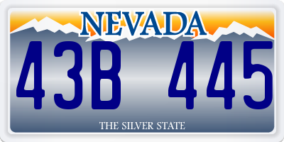 NV license plate 43B445
