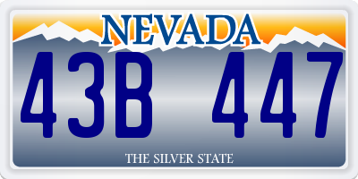 NV license plate 43B447