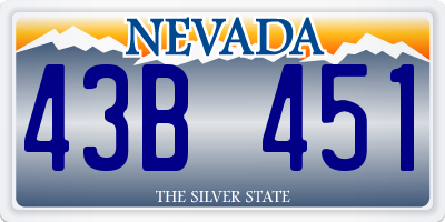 NV license plate 43B451