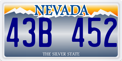NV license plate 43B452
