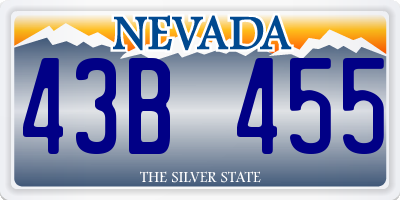 NV license plate 43B455