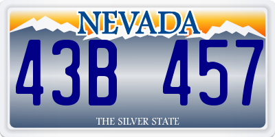 NV license plate 43B457