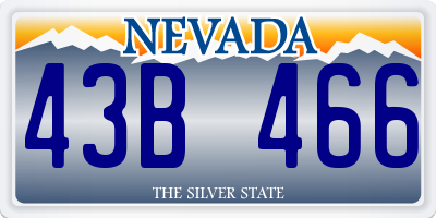 NV license plate 43B466