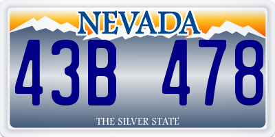 NV license plate 43B478