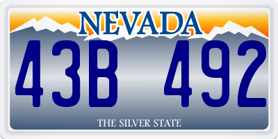 NV license plate 43B492