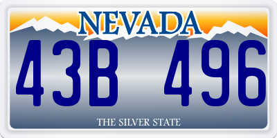 NV license plate 43B496
