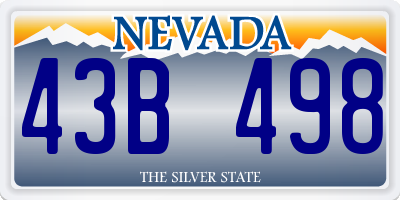 NV license plate 43B498