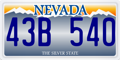 NV license plate 43B540