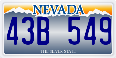 NV license plate 43B549