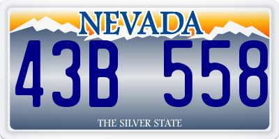 NV license plate 43B558